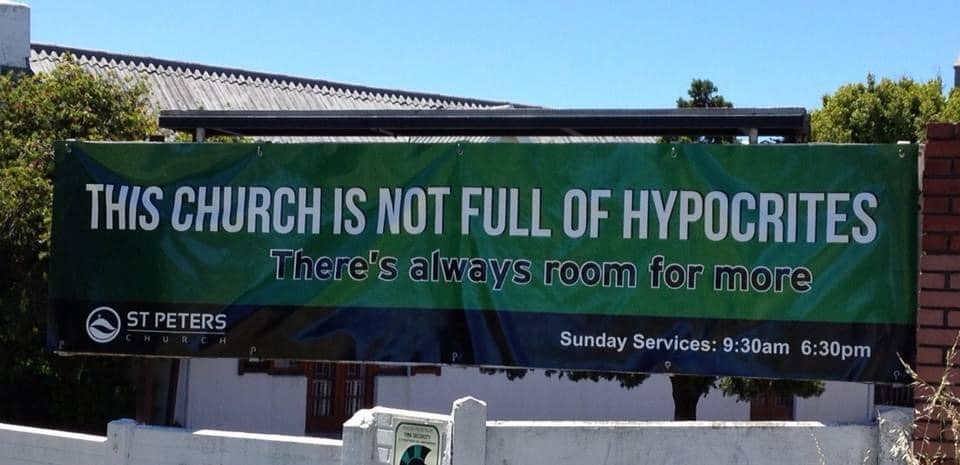 church not full of hypocrites